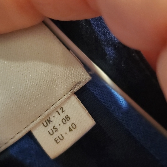 H D in Paris. Anthropologie.  Sz 8. Cerulean stripes. Shift dress. Muu muu style - Picture 4 of 8